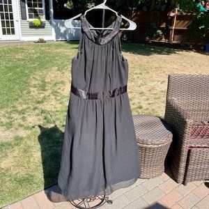 White House Black Market Black Chiffon Dress Size 12